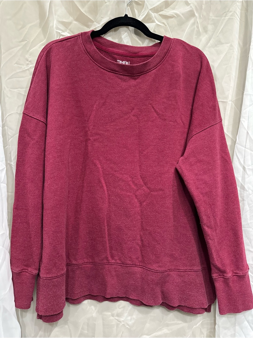 Time and Tru Women's Rose Lightweight Crewneck Sweatshirt
